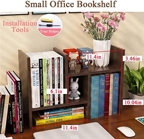 VOVCIG Expandable Wooden Storage Shelf, 5-Tier Adjustable Desktop Organizer