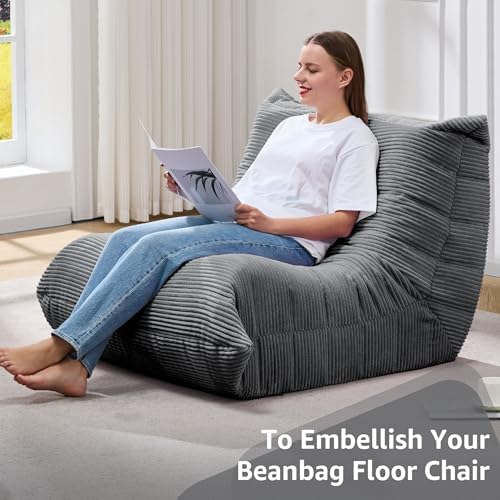 Hobestluk Big Bean Bag Chairs for Adults Fireside BeanBag Couch Togo Sofa