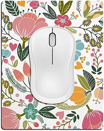 Small Mouse Pad Cute, Mini Mouse Pads for Wireless Mouse and Laptop, Travel Mousepads with Designs - Abstract Floral, Portable Mousepad with Non-Slip Rubber Base - 5.5 x 7 Inch