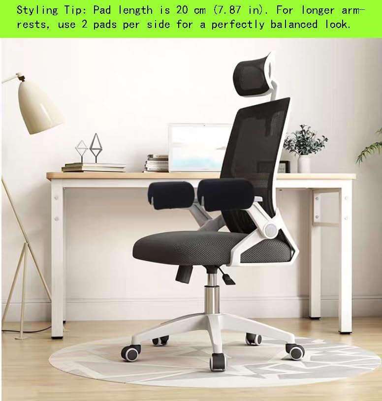 Armrest Cushion for Office Chairs - Soft Elbow Support Pad with Non-Slip Bottom, Fits Most Chairs 2-Piece (Gray)