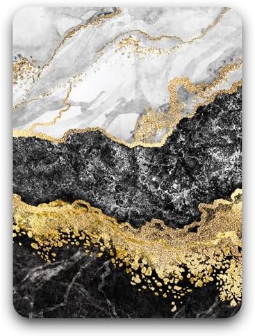 Small Mouse Pad, Mini Mouse Pad 6" x 8", Thick Rubber Waterproof Mouse Mat, Cute Mousepad for Women Men Kids Wireless Mouse Laptops Keyboard Tray Home Office Travel, Black White Gold Marble