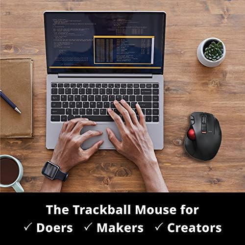 ELECOM EX-G Trackball Mouse, 2.4GHz USB Wireless, Ergonomic Design