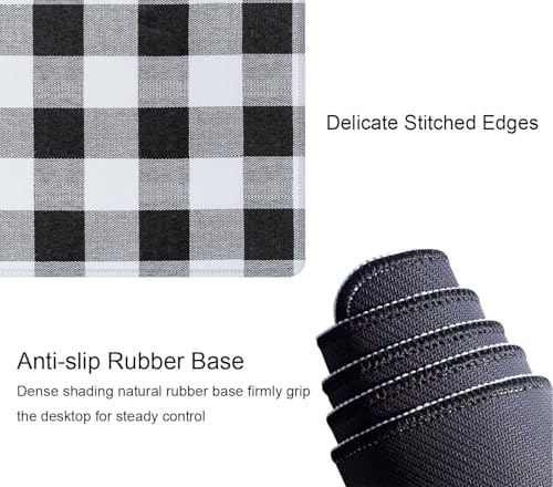Buffalo Plaids Desk Pad Black and White Large Mouse Pad Gaming Mousepad Extended XL Keyboard Pad 31.5 x 11.8 in Laptop Computer Mouse Keyboard Mat for Office Desk Decor