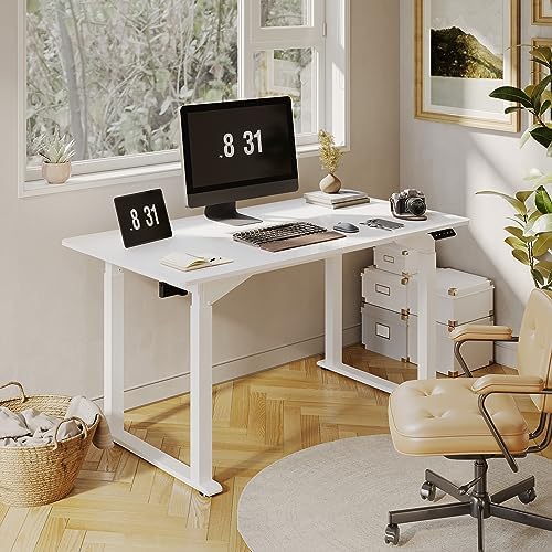 SANODESK 4-Leg 55''x28'' Large Electric Height Adjustable Standing Desk