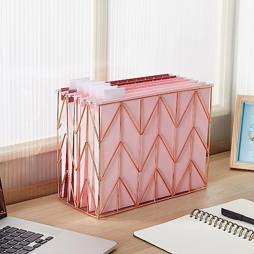 Y YOMA 18 Pack Gradient Hanging File Folders Letter Size Decorative Hanging Folder Pretty File Folder Organizer for Filing Cabinet Office Home with 1/5-Cut Adjustable Tabs, Cute Pink
