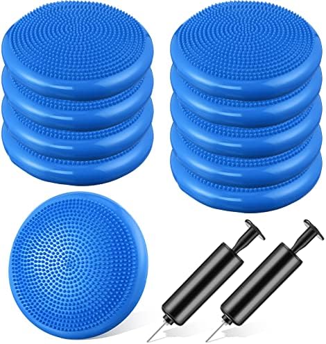 Leitee 10 Pcs Wobble Cushion Inflated Wiggle Seats Balance Disc