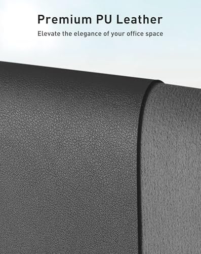 Aothia Faux Leather Desk Mat - Large Mouse Pad, Non-Slip PU Leather Blotter, Waterproof Writing Surface for Office and Home (Grey, 40" x 24")