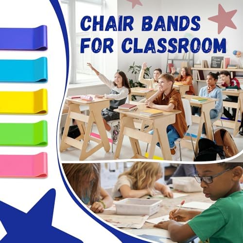 16 Pack Chair Bands for Kids with Fidgety Feet, ADHD Tools for Kids, Improve Focus & Reduce Restlessness, Chair Bands for Sensory ADHD ADD Autism - Classroom & Home Must Haves (Multicolor)