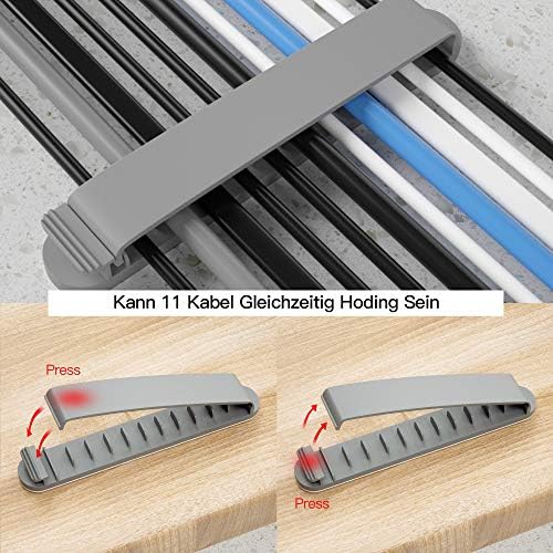 pzoz Cable Clips, 3 Pack Cord Organizer Charger Cable Management for Organizing Home Office Desk Phone Car Cable Wire, Self Adhesive Cord Holders (Gray)