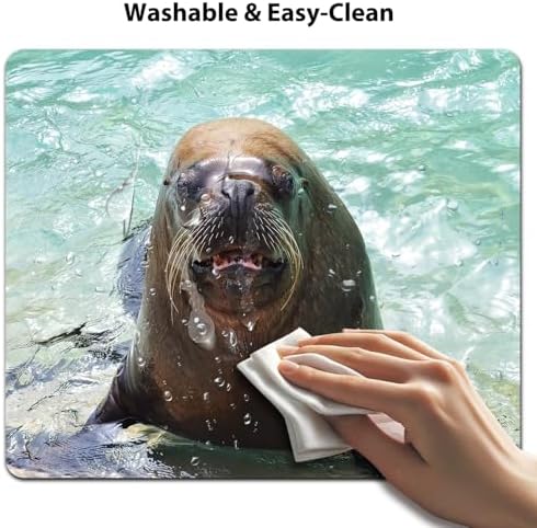 9.5x7.9 Inch Office/Gaming Mouse Pad, Funny Sea Lion Cute Anti-Slip Mat for Desk