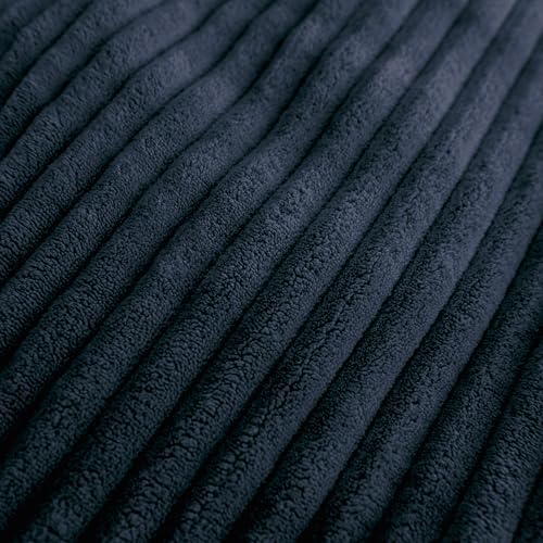 Big Joe Fuf 4Ft Foam Bean Bag Chair with Removable Cover for Kids, Teens, Midnight Blue, Corded Plush, 4 Foot Large Reading and Gaming Seat