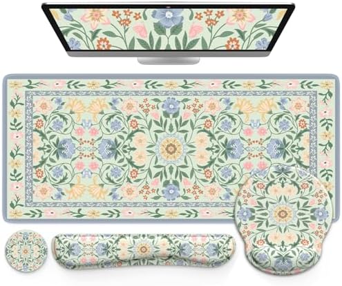 iCasso Desk Cover Mat, Gaming Mouse Pad Wrist Support Set
