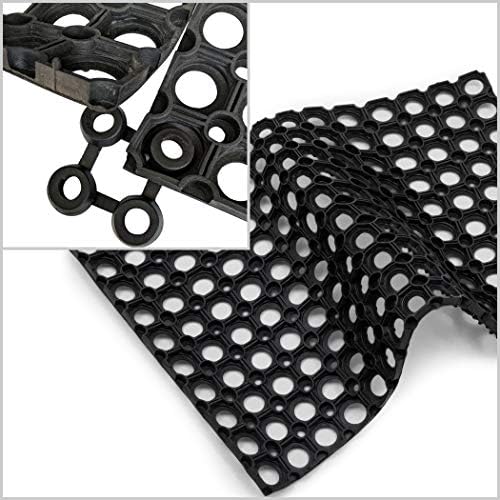 SafetyCare Interlocking Rubber Drainage Floor Mat - Anti-Fatigue - 24 x 16 inches - 1 Mat