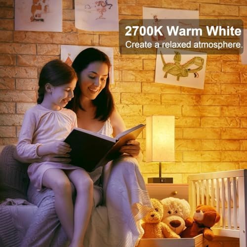 Bedside Table Lamps for Bedroom Touch Nightstand Lamp with USB C+A