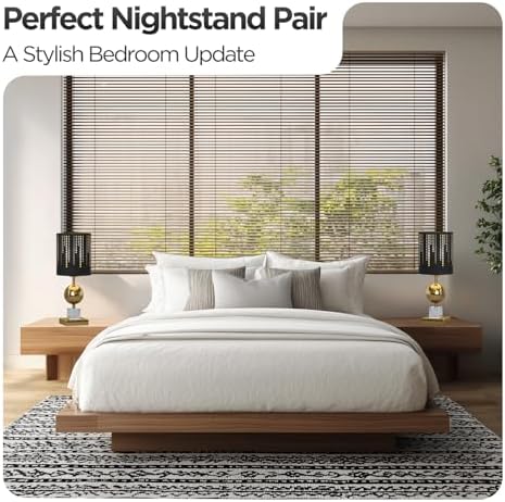 Modern Table Lamp with Black Linen Shade, E26 Base, Golden Metal Body, 17" Tall Bedside Desk Lamp for Bedroom, Living Room, Office – Bulb Not Included