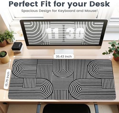 iCasso Black Desk Mat, Large Mouse Pad for Desk, Computer Pad for Desktop