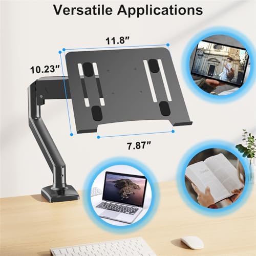 Laptop Stand Desk Mount, 2 in 1 Function, Single Monitor Mount