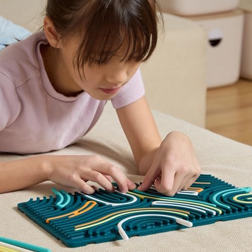 Pushpeel XL Sensory Activity Board – Expandable Silicone Fidget Toy for Stress, Anxiety, ADHD & Autism – Modular, Silent, No Mess - Berry