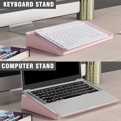 SELEAD Desktop Glass Whiteboard with Storage, 5 Markers and 1 Eraser, Pink