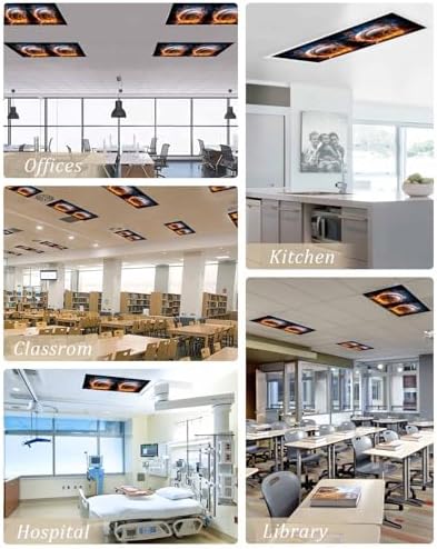 Baseball Magnetic Fluorescent Light Covers for Ceiling Lights 2 x 4 Feet,Sports Theme Gradient Orange Blue Black Office Classroom Kitchen Drop Ceiling Light Covers Lighting Filters Shade Panel 4 Packs