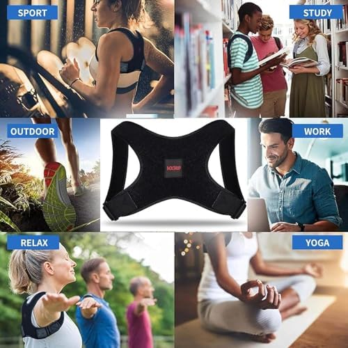 Posture Corrector for Women and Men, Adjustable Back Brace for Spine Alignment and Posture Support, Upper Back Pain Relief, Comfortable and Effective Back Brace for Better Posture Small Black