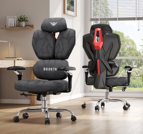 SEDETA S100 Ergonomic Office Chair with Lumbar Support, 6D Armrests