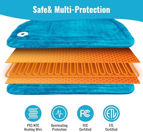 Tefici Electric Heating Pad for Back, Neck & Shoulders, 24"×33", Ultra Soft