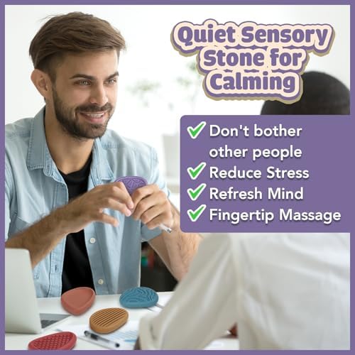 Fidget Toys Adults Sensory Stone: 16 Pack Texture Worry Stone for Kids Calming - Sensory Autism Toys for Stress Relief - Quiet Small Fidgets for Classroom Prizes
