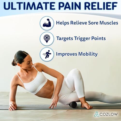 COZLOW Peanut Massage Ball - Deep Tissue Therapy, Pain Relief - Black