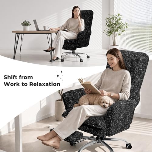 Big and Tall Office Chair with Foot Rest & Flip Armrests