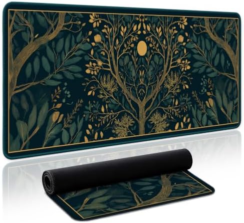 Aesthetic Desk Mat, Cute Hidden Bloom Desk Pad Protector for Work & Decor, 31.5" x 11.8", Pretty Non-Slip Extended Mouse Pad for Office or Home