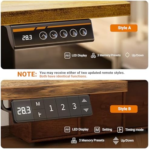 Claiks Electric Height Adjustable Standing Desk with Drawers, 63 x 24 Inch Sit Stand Desk for Home Office, Computer Desk Workstation,Rustic Brown
