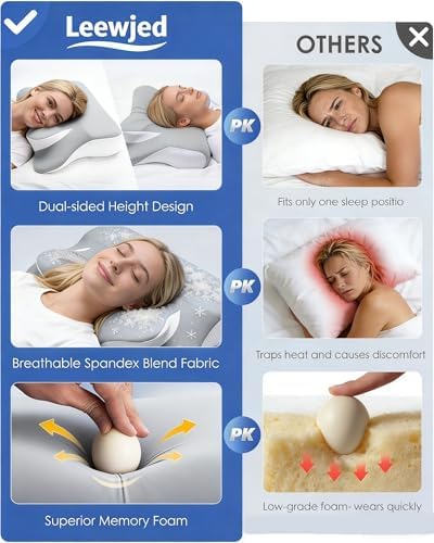 Cervical Neck Pillow for Neck Pain Relief Mellow Sleep Pillow Memory Foam