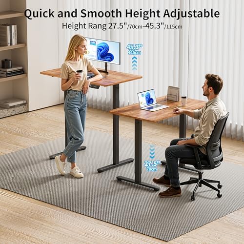 BIZUM 40x24 Inch Electric Standing Desk with Memory Presets, Quiet Motor Height Adjustable Stand Up Desk for Home Office & Gaming, Ergonomic Sit Stand Workstation，Light Rustic Brown
