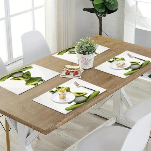 Funny Frog Doing Yoga Placemats 12x18 Inch Farmhouse Table Mats