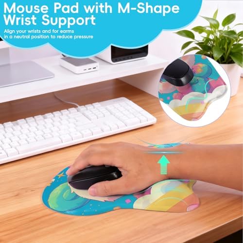 Upgrade Ergonomic Mouse Pad,Non Slip Mousepad Wrist Rest Support for Office, Computer, Laptop & Mac(B-Cute Bear)