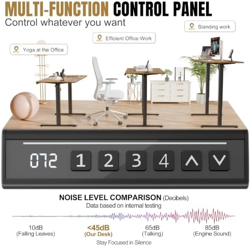 Furmax 45 Inches Electric Standing Desk, Home Office Desk with Phone Holder
