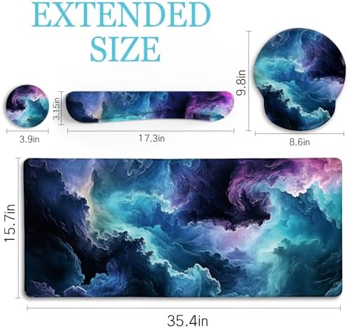 LIMKRIAN Galaxy Mouse Pad Large Desk Matt for Desktop, 4 in1 XXL Mousepad