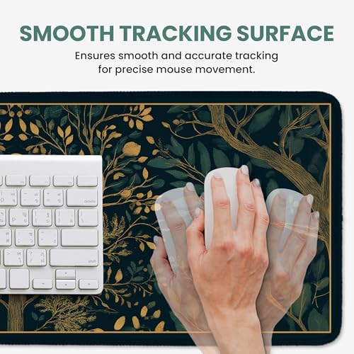 Aesthetic Desk Mat, Cute Hidden Bloom Desk Pad Protector for Work & Decor, 31.5" x 11.8", Pretty Non-Slip Extended Mouse Pad for Office or Home