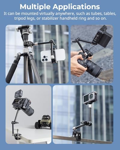 SMALLRIG Magic Arm Clamp w/ 1/4 and 3/8 Thread Holes, 9.8 Inches Adjustable