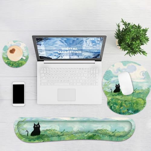 Ergonomic Mouse Pad with Wrist Rest and Keyboard Wrist Rest, Mousepad