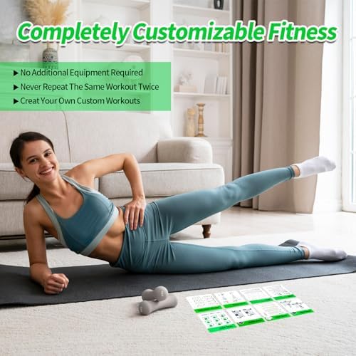 Gym Equipment Workout Cards, 62 Exercises Cards Deck Large Size 5" x 3.5" Fitness Cards for Women & Men, Beginner Fitness Guide to Training Exercises at Home or Gym