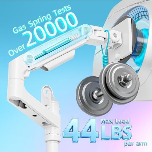 ARES WING Dual Monitor Wall Mount for 17-49 Inch Ultrawide Screens, White