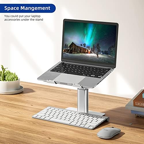 BESIGN LSX6N Laptop Stand, Ergonomic Adjustable Notebook Riser, Computer Holder, Laptop Mount Compatible with 10-15.6" Laptops, Silver