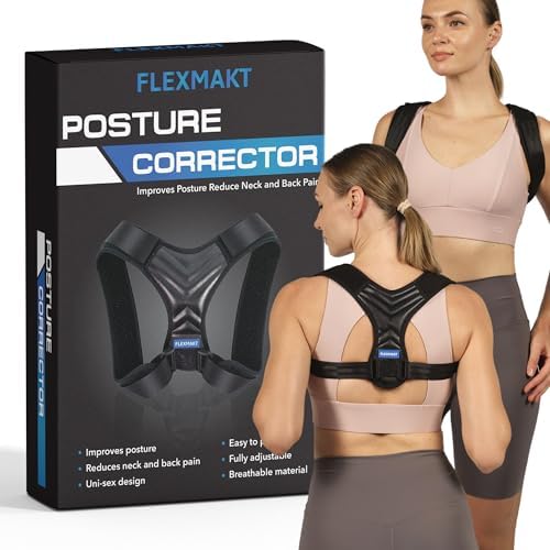 Posture Corrector Just For Women - Adjustable Back Brace - Full Spine Support & Alignment Pain Relieves Neck, Shoulder, Clavicle & Lumbar Pain Breathable & Comfortable - Sizes Medium & Large Perfect for Office.
