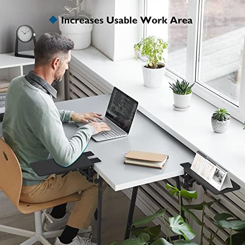 BONTEC Desk Extender Tray, 11.8 x 5.9 Inch, Black Carbon Fiber