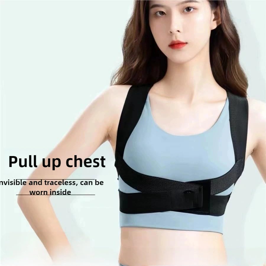1Pcs Posture Corrector with Shaped Biomechanical Design Comfort Fit Back Brace Corrects Hunchback Adjustable Shoulder Straightener Full Size Mid Spine Support Neck Upper Pain Relief(Black) (Small)