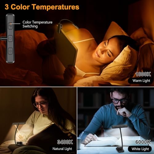 Gritin 2 Pack 19 LED Rechargeable Book Light for Reading in Bed