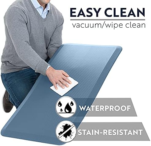 KANGAROO Cushioned Anti Fatigue Kitchen Mats for Floor, 20x48 Sky Blue