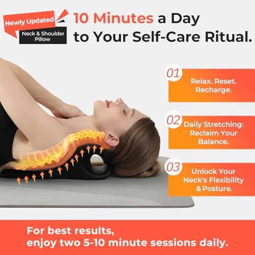 Neck and Shoulder Relaxer, Firm 18-Node Cervical Traction Pillow